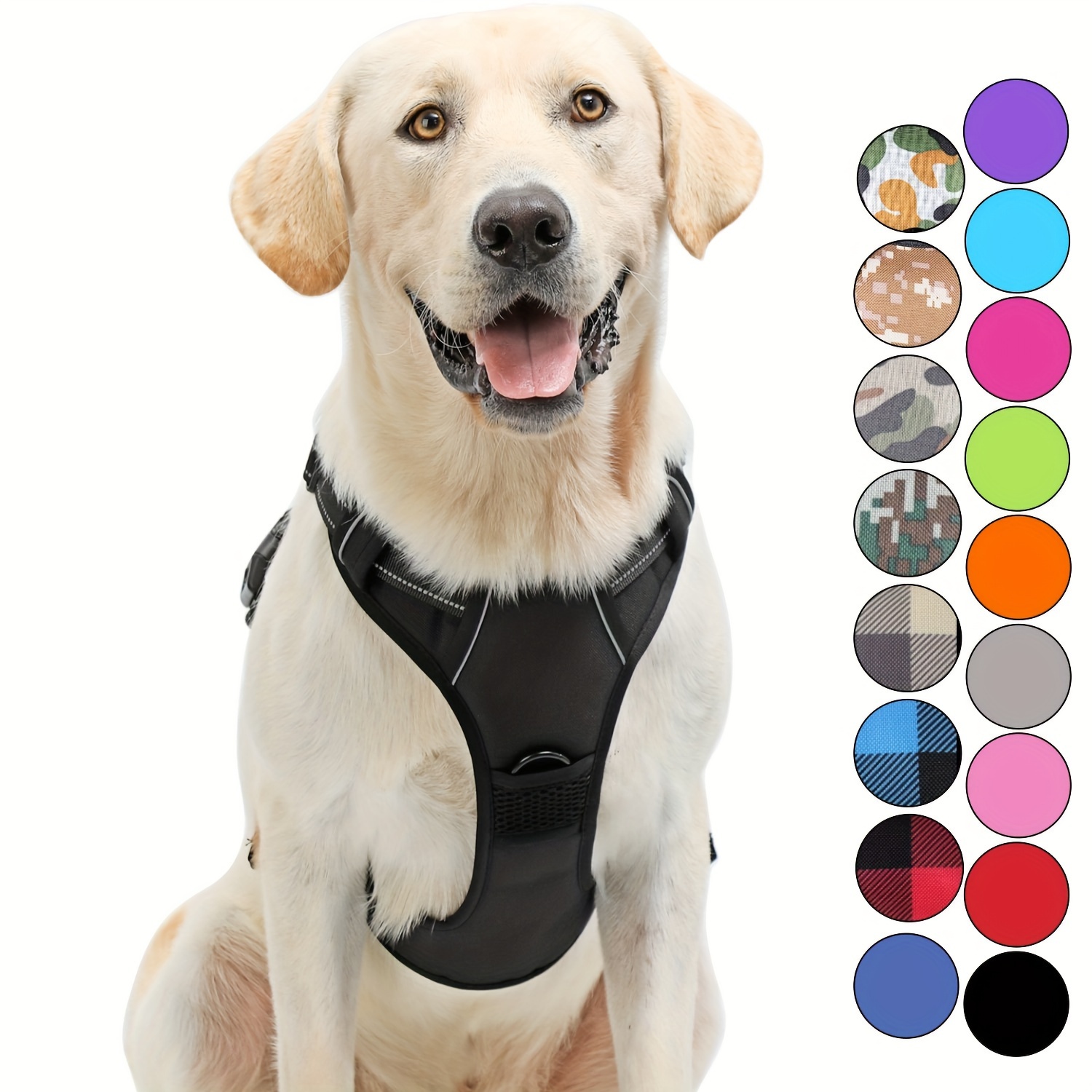 1pc No-Pull Pet Harness No-Choke Pet Oxford Vest with Easy Control Handle Adjustable Soft Padded Dog Vest Reflective