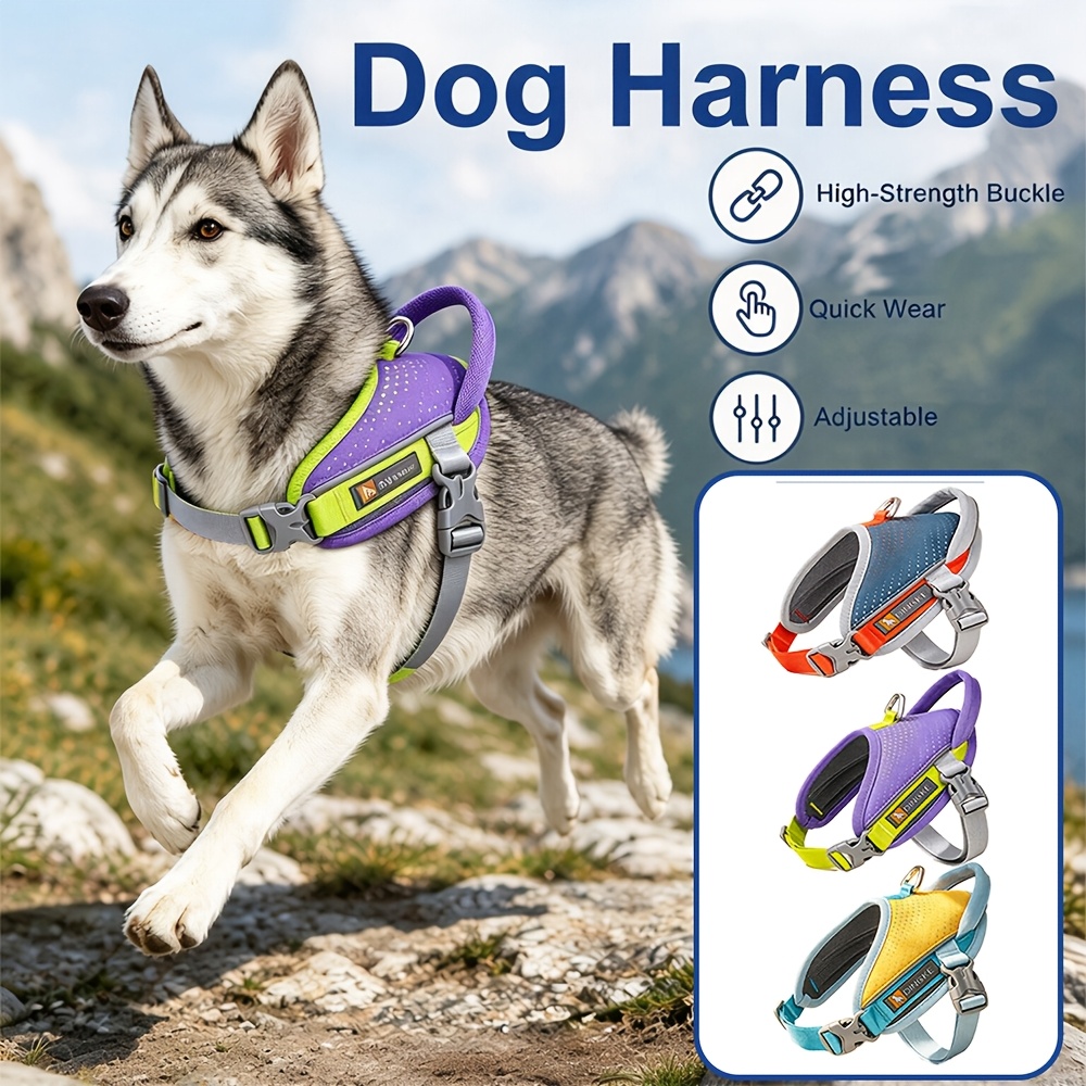 1pc Breathable Mesh Dog Harness Comfort Pressure-Relieving Mesh Dog Harness Anti-Escape Unique And Fashionable Style Adjustable Easy to Put on And Take Off. No Restrictions for Outdoor Running Suitable for Small, Medium And Large Dogs