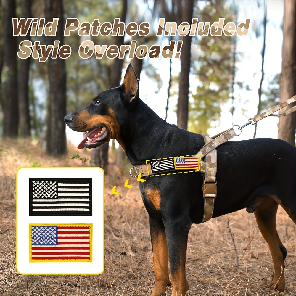 Reflective Nylon Dog Harness Pet Training Harness No Pull Dog Vest Soft Fur Padded for Medium Large Dogs Pitbull German Shepherd, Without Battery