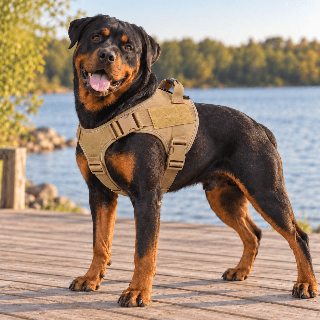 Outdoor Adventure Dog Harness Vest, Tactical Heavy Duty Chest Harness with Handle for Large Dogs Training Hiking Camping