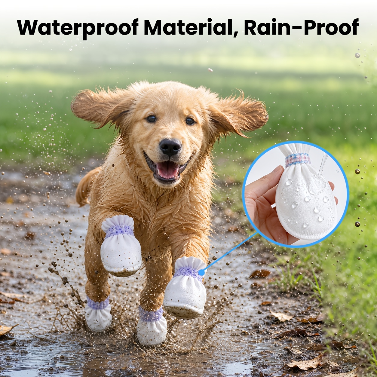 20pcs Pack Disposable Small to Medium Dog Boots with Bandage Closure - Non-Slip All-Weather Paw Protectors Suitable for Rainy Outings, Suitable for Pet Outings, Suitable for Paws to Stay Dry for Wet Floors, Booties for Small Dogs