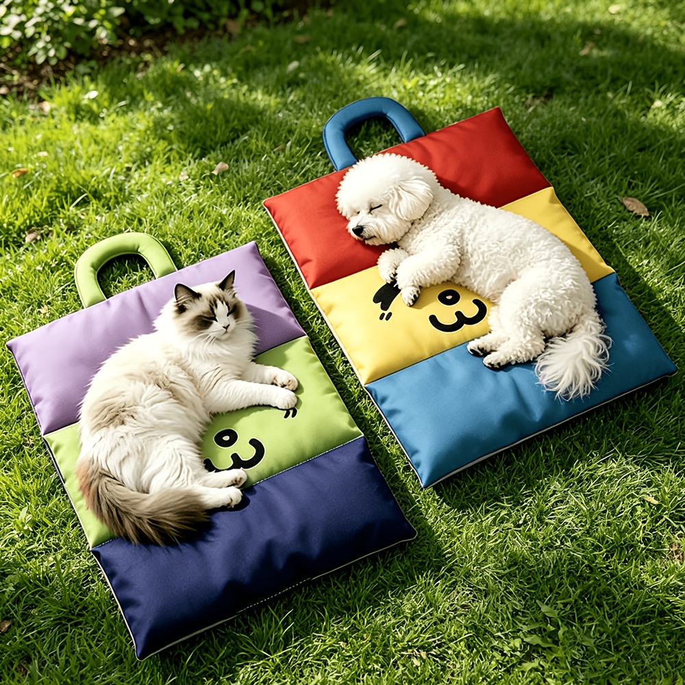 1pc Dual Sided Tri-Fold Pet Bed, All Season Reversible Dog Cat Pad, Scratch & Tear Resistant Portable Pet Cushion, Multi-Scenario Mat for Indoor Home, Outdoor Camping & Car Travel, Multiple Sizes Available