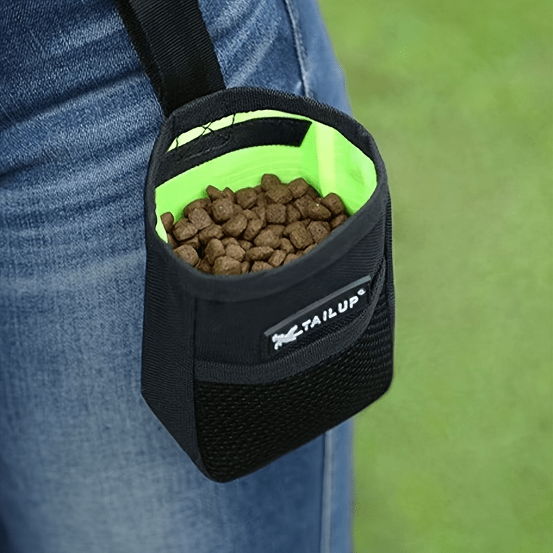 Compact Dog Training Treat Pouch with Secure Closure - Durable Polyester Waist Pack for Obedience & Agility, 2 Colors (Black/Red), Portable Snack Reward Bag for Puppy Feeding & On-the-Go Rewards