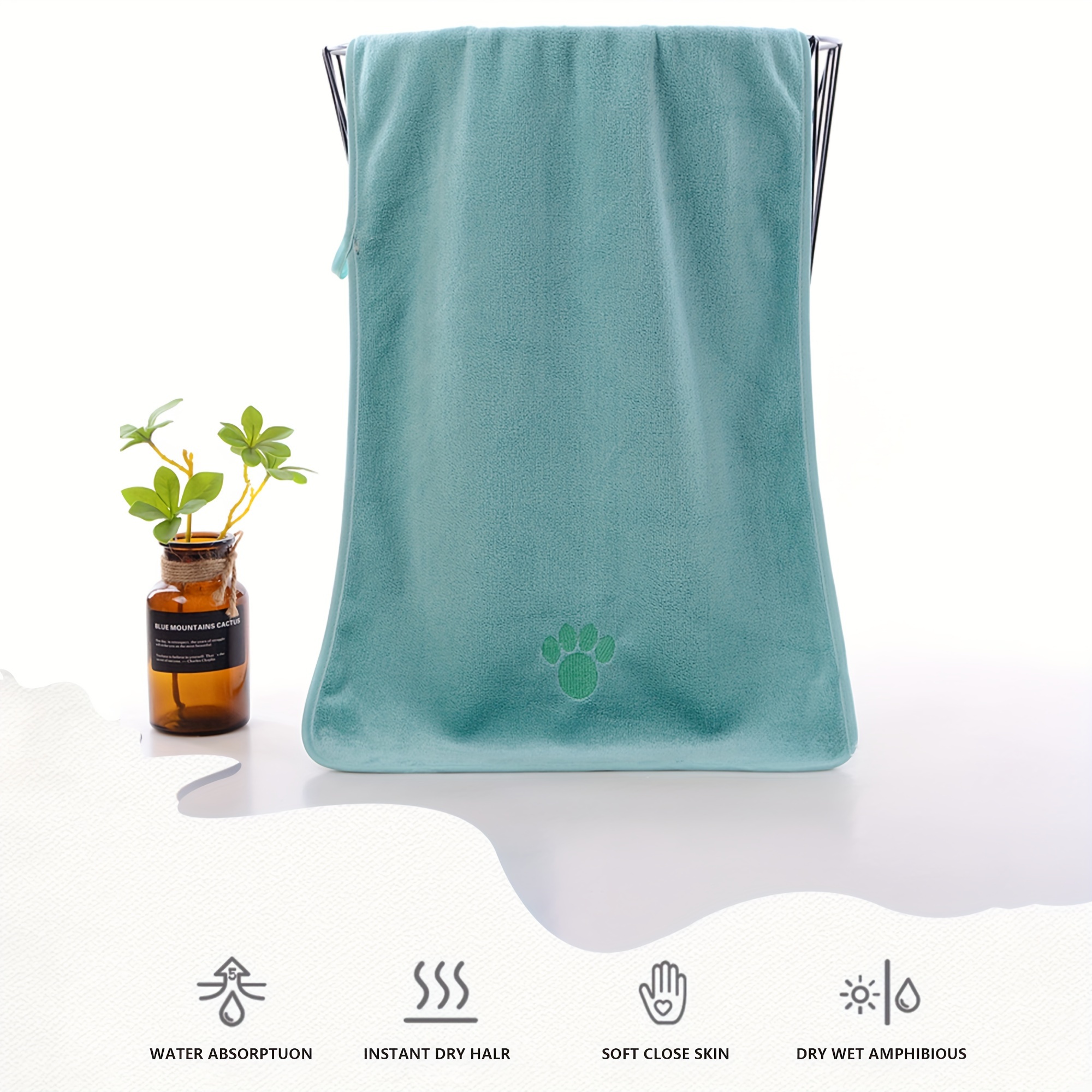 Soft and Comfortable, Quick-Drying, Perfect for Dogs and Cats! High-Quality Microfiber Material, Gently Cares for Your Pet's Delicate Skin, Easily Dries After Bathing, Prevents Colds and Chills. Multi-Functional Design, Can Be Used as a Pet Mat - Image 4