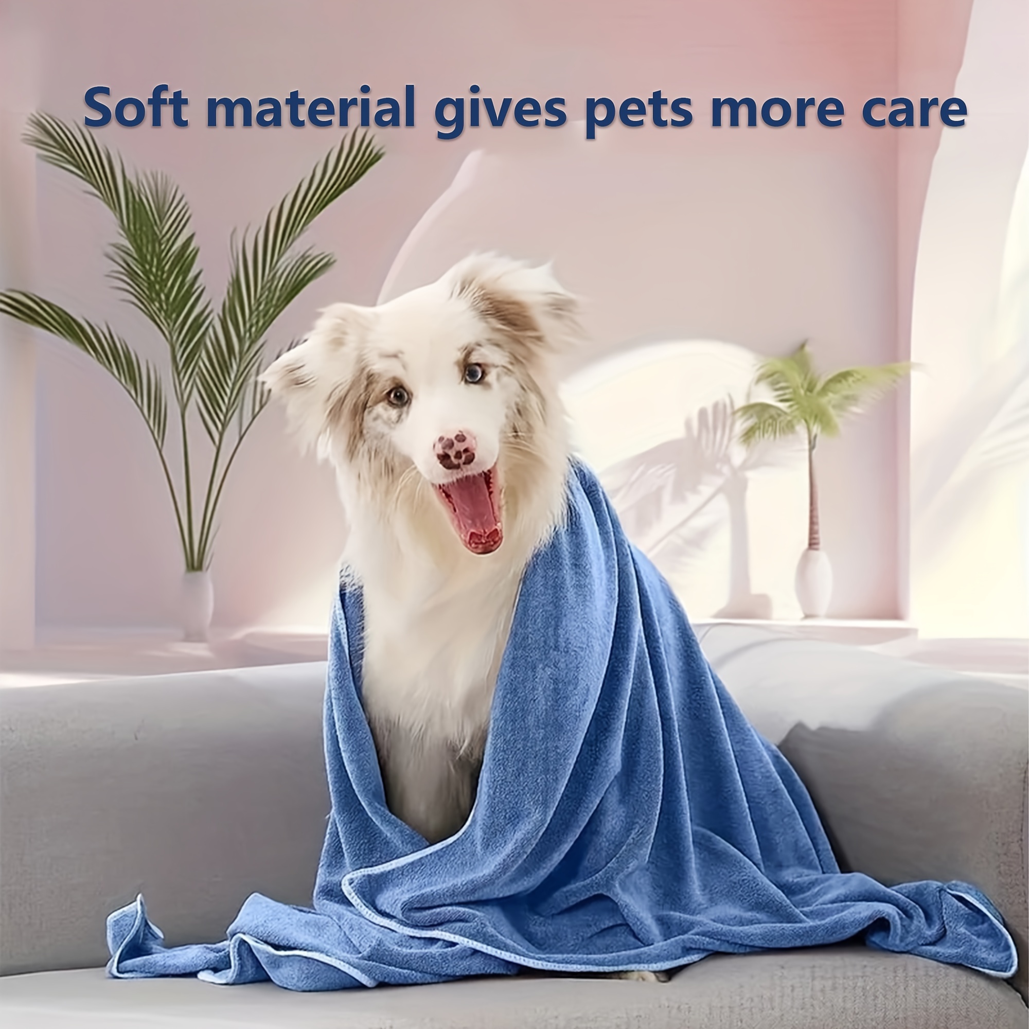 Soft and Comfortable, Quick-Drying, Perfect for Dogs and Cats! High-Quality Microfiber Material, Gently Cares for Your Pet's Delicate Skin, Easily Dries After Bathing, Prevents Colds and Chills. Multi-Functional Design, Can Be Used as a Pet Mat - Image 3
