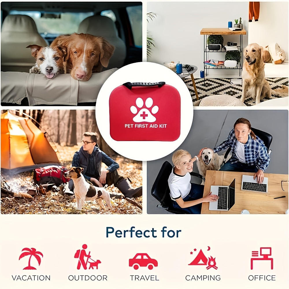 Pet First Aid Kit: Designed for Dogs And Cats, This Portable First Aid Kit Includes Emergency Supplies, Pet First Aid Guide, Flea Repellent, Survival Blanket, Etc., Suitable for Outdoor Activities Such As Hiking, Camping, Backpacking, And Hunting - Image 5