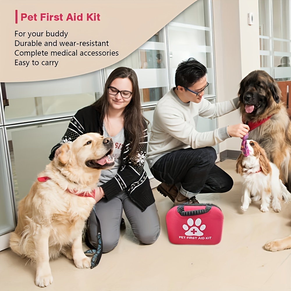 Pet First Aid Kit: Designed for Dogs And Cats, This Portable First Aid Kit Includes Emergency Supplies, Pet First Aid Guide, Flea Repellent, Survival Blanket, Etc., Suitable for Outdoor Activities Such As Hiking, Camping, Backpacking, And Hunting - Image 6
