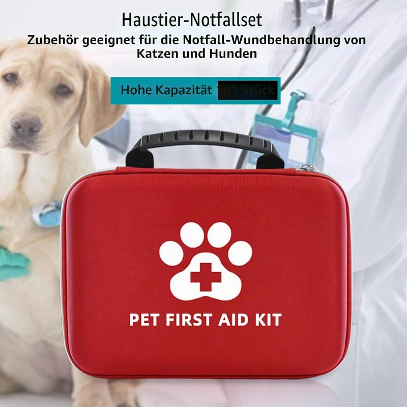 Pet First Aid Set for Dogs and Cats, Pet Travel First Aid Kit, for Home Care and Emergencies When Travelling Outdoors