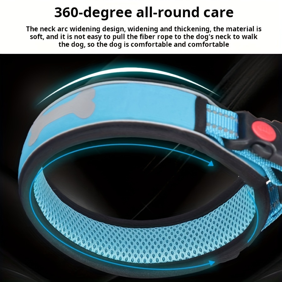 1pc Adjustable Dog Collar for Training And Safe Night Walking, Reflective Pet Collar with High-Visibility for Training Large, Medium And Small Dogs, Outdoor Anti-Lost Accessory to Keep Your Pet Safe And Visible At Night, Gifts, Christmas/Gift - Image 6