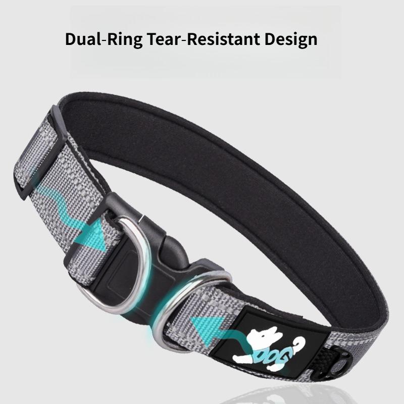 1pc New Anti-Pull Pet Collar, Made of High-strength, Tear-resistant Material with a Comfortable Inner Lining and Reflective Strips. Features an Adjustable Size and Durable Polyester Construction. Suitable for Small to Medium-sized Dogs - Image 4