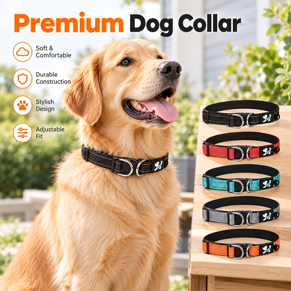 1pc New Anti-Pull Pet Collar, Made of High-strength, Tear-resistant Material with a Comfortable Inner Lining and Reflective Strips. Features an Adjustable Size and Durable Polyester Construction. Suitable for Small to Medium-sized Dogs - Image 5