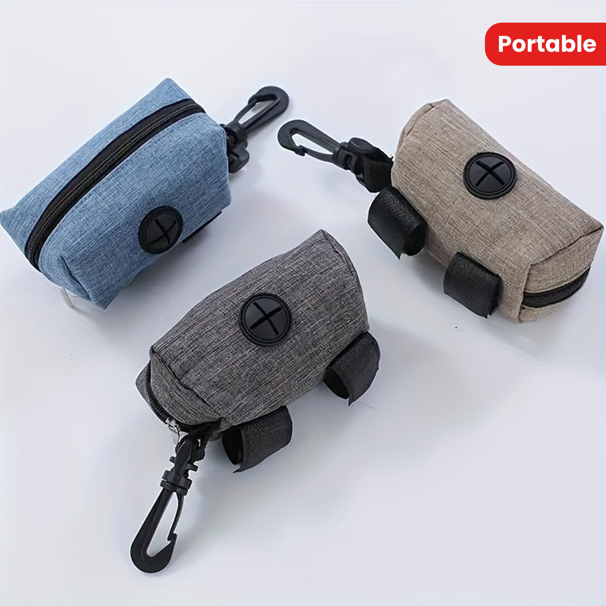 1pc Portable Dog Poop Bag Carrier - Pet Waste Bag Holder For Pet Leash, Pet Garbage Bag Dispenser With 1roll Assorted Color Pet Waste Bags - For Dog Owners - Suitable for Daily Walks - Great Gift for Dog Lovers