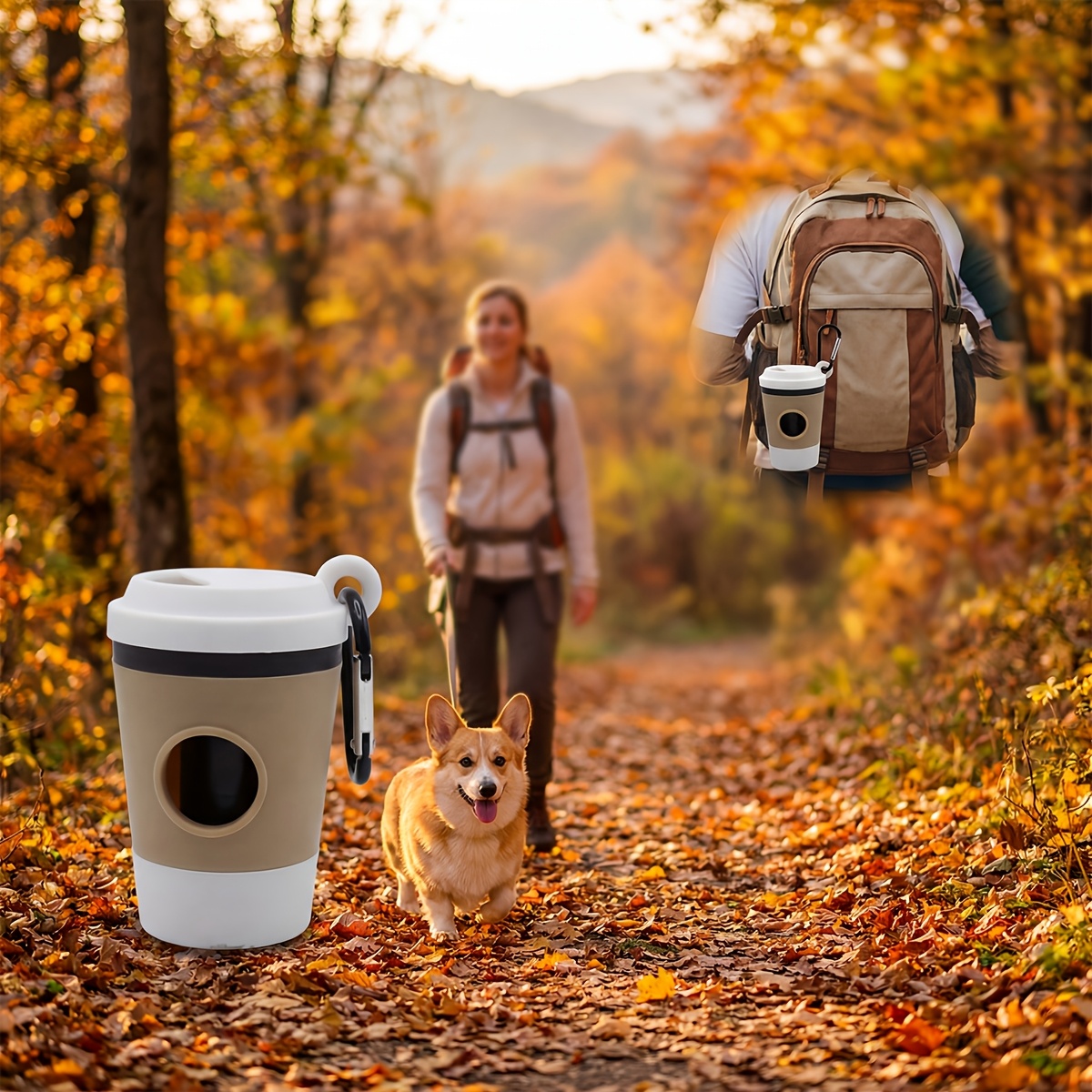 Pet Waste Bag Coffee Cup Portable Dispenser, Sturdy Leakproof Plastic Material with Leash Clip, Designed for Dog Owners - Sturdy Plastic Material, Odor Resistant Suitable for Daily Walks and Outdoor Adventures - Perfect Gift for Dog Lovers - Image 6