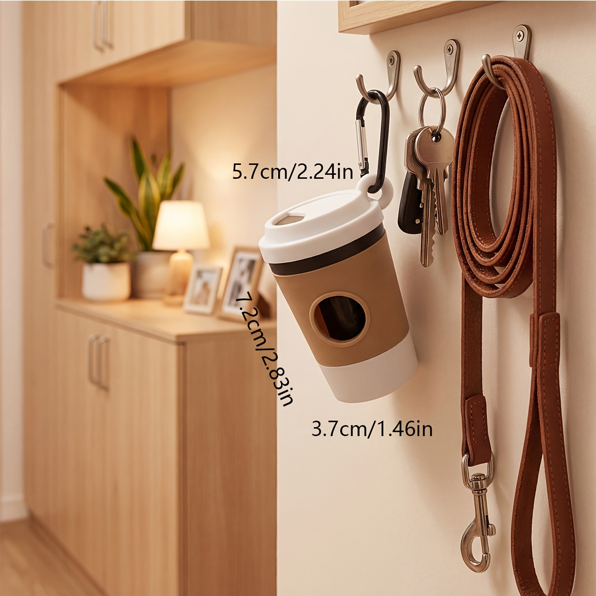 Pet Waste Bag Coffee Cup Portable Dispenser, Sturdy Leakproof Plastic Material with Leash Clip, Designed for Dog Owners - Sturdy Plastic Material, Odor Resistant Suitable for Daily Walks and Outdoor Adventures - Perfect Gift for Dog Lovers - Image 3