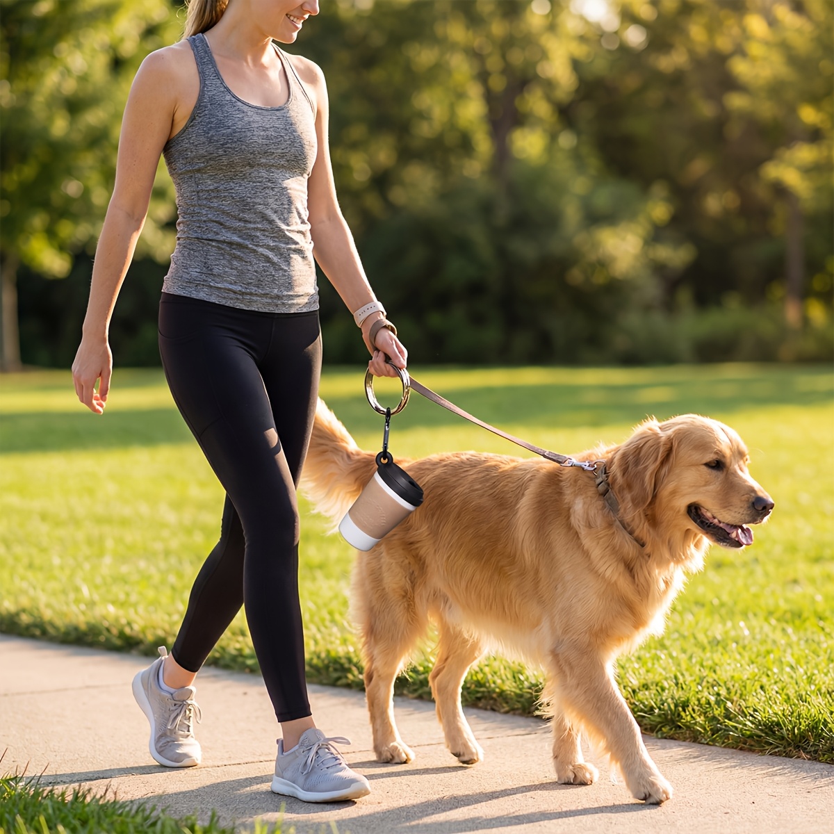 Pet Waste Bag Coffee Cup Portable Dispenser, Sturdy Leakproof Plastic Material with Leash Clip, Designed for Dog Owners - Sturdy Plastic Material, Odor Resistant Suitable for Daily Walks and Outdoor Adventures - Perfect Gift for Dog Lovers