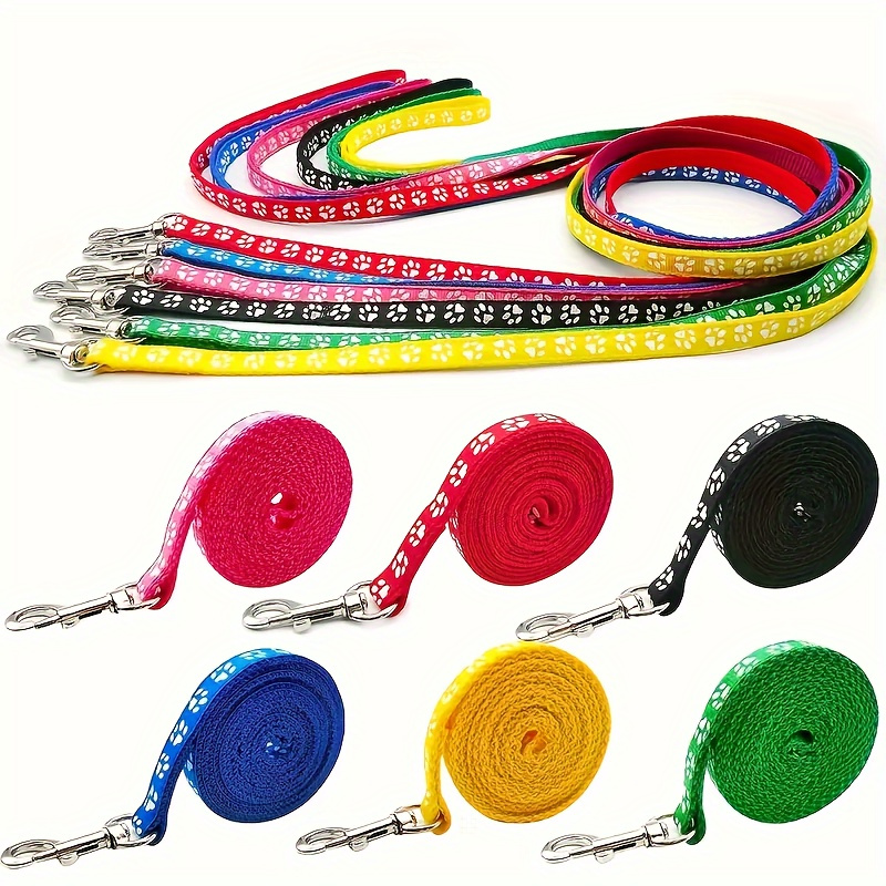 8-Pack Adjustable Dog Leashes, Durable Nylon, Hand Wash Only, Random Colors, Suitable for Small to Medium Breeds Like Chihuahuas, Dachshunds, Schnauzers, Outdoor Walking Gear, Pet Supplies, Animal Print Pattern, 4 Feet Long, No Power Supply - Image 6